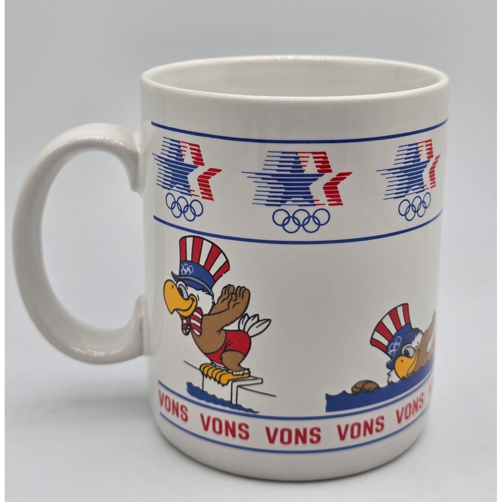 Vintage 1984 Los Angeles Olympics Sam the Eagle Vons Coffee Mug Papel USA